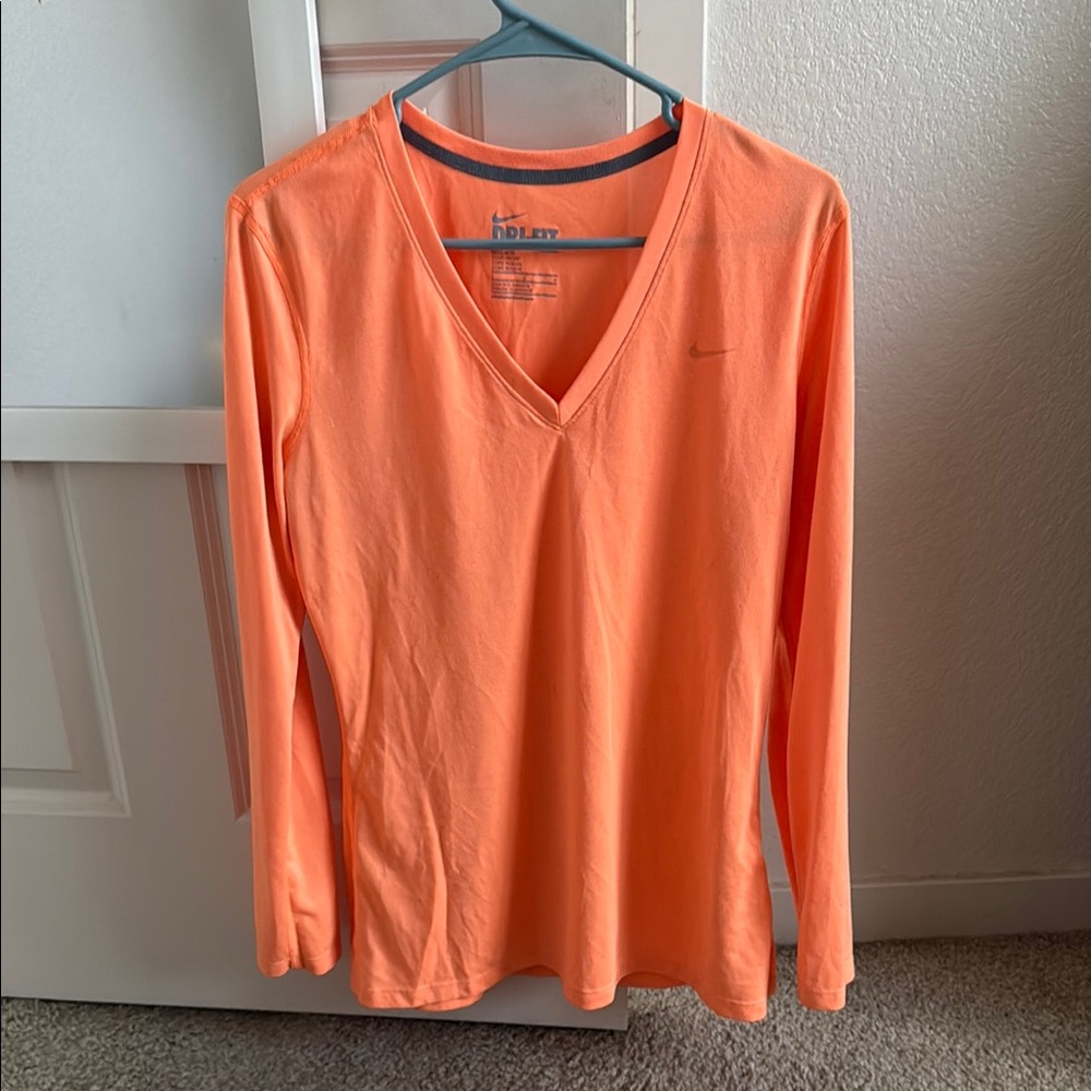 Nike Orange Dri-Fit Long Sleeve Tee